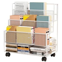 Under The Table Shelf Floor-to-ceiling Mobile Trolley Desk Storage Student Classroom Dormitory Multi-layer Simple Bookcase