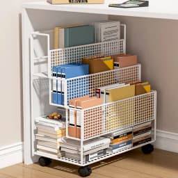 Under The Table Shelf Floor-to-ceiling Mobile Trolley Desk Storage Student Classroom Dormitory Multi-layer Simple Bookcase