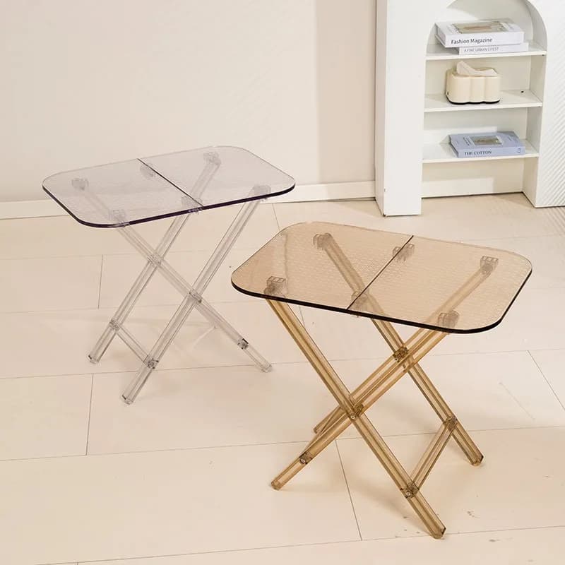 Nordic Creative Internet Celebrity Small Coffee Table Grid Acrylic Folding Table Transparent Small Household Corner Table