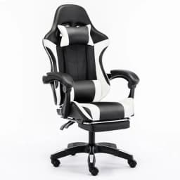 UVR Girls Computer Chair Home Office Chair Ergonomic Backrest Sponge Cushion with Footrest Professional Computer Game Chair
