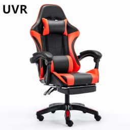 UVR Girls Computer Chair Home Office Chair Ergonomic Backrest Sponge Cushion with Footrest Professional Computer Game Chair