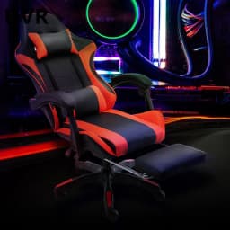 UVR Girls Computer Chair Home Office Chair Ergonomic Backrest Sponge Cushion with Footrest Professional Computer Game Chair