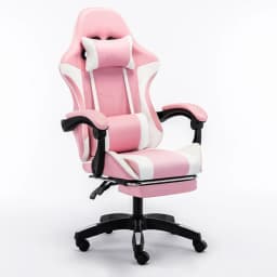 UVR Girls Computer Chair Home Office Chair Ergonomic Backrest Sponge Cushion with Footrest Professional Computer Game Chair