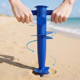 Adjustable Umbrella Base; Plastic Sun Beach Patio Stand; Sand Anchor Spike Auger; Secure Holding Garden Tool.