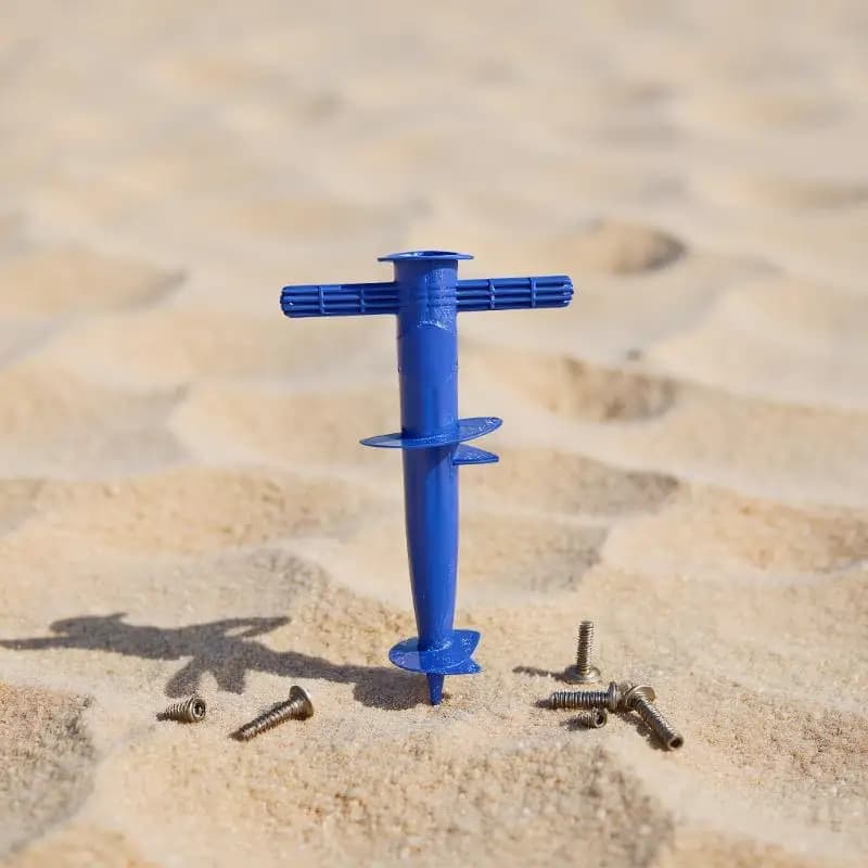Adjustable Umbrella Base; Plastic Sun Beach Patio Stand; Sand Anchor Spike Auger; Secure Holding Garden Tool.