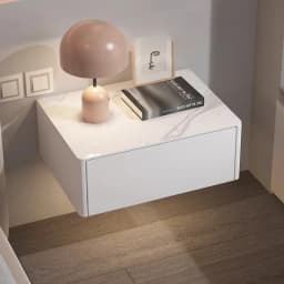 Simple Floating Nightstand Save Space Wall-Mounted Bedside Table Modern Solid Wood Storage Drawer Modular Bedroom Shelving Unit