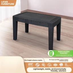 Outdoor Imitation Rattan Woven Small Coffee Table Outdoor Courtyard Balcony Villa Hotel Sofa Modern Simple Folding Table