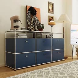 Living Room Sideboard Medieval Cabinets Storage Dining Modern Metal Stainless Steel Frame Wood Customizable Cabinet with Locker