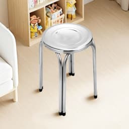 Stacking Stool Stainless Steel Easy Clean Commercial Furniture Stools Round Metal Stool for Dining Room Classroom Garden Office