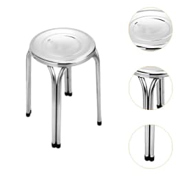 Stacking Stool Stainless Steel Easy Clean Commercial Furniture Stools Round Metal Stool for Dining Room Classroom Garden Office
