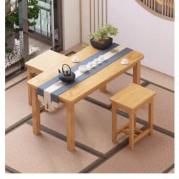 Nordic Scandinavian Low Study Table Multi-Function Bamboo Wooden Desk with Storage Drawer for Dormitory Living Room