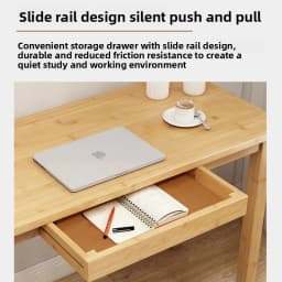 Nordic Scandinavian Low Study Table Multi-Function Bamboo Wooden Desk with Storage Drawer for Dormitory Living Room