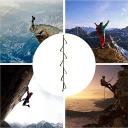 A72P 7 Rings Ascending Sling Rock Climbing Four-Step Etrier Rope Ladder Rise Mountain Deck Foot Pedal