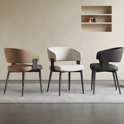 2PCS Contemporary Nordic Design Luxury Upholstered Dining Chairs Modern Metal Faux Leather for Villa & Restaurant Use Indoor