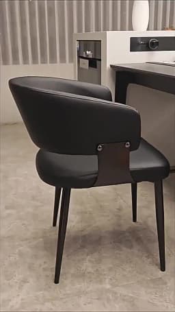 2PCS Contemporary Nordic Design Luxury Upholstered Dining Chairs Modern Metal Faux Leather for Villa & Restaurant Use Indoor