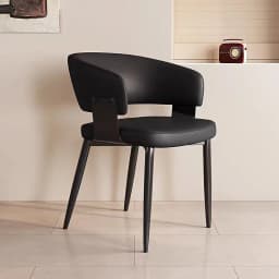 2PCS Contemporary Nordic Design Luxury Upholstered Dining Chairs Modern Metal Faux Leather for Villa & Restaurant Use Indoor