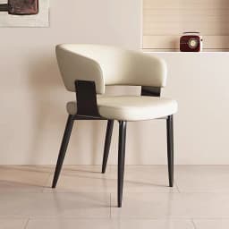 2PCS Contemporary Nordic Design Luxury Upholstered Dining Chairs Modern Metal Faux Leather for Villa & Restaurant Use Indoor