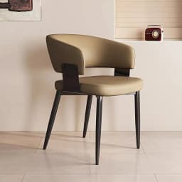 2PCS Contemporary Nordic Design Luxury Upholstered Dining Chairs Modern Metal Faux Leather for Villa & Restaurant Use Indoor