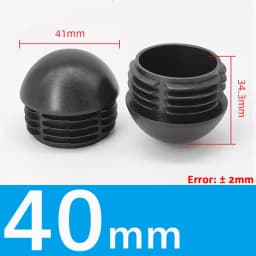Black/White Plastic Round Pipe Plug Tube Non-Slip Chair Leg Foot Dust Cover Domed End Caps Floor Protector Pad Dia 13mm-40mm