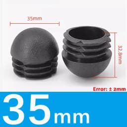 Black/White Plastic Round Pipe Plug Tube Non-Slip Chair Leg Foot Dust Cover Domed End Caps Floor Protector Pad Dia 13mm-40mm