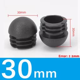 Black/White Plastic Round Pipe Plug Tube Non-Slip Chair Leg Foot Dust Cover Domed End Caps Floor Protector Pad Dia 13mm-40mm