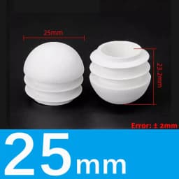 Black/White Plastic Round Pipe Plug Tube Non-Slip Chair Leg Foot Dust Cover Domed End Caps Floor Protector Pad Dia 13mm-40mm