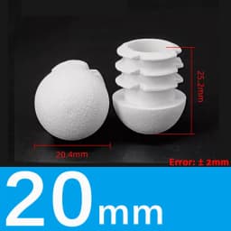 Black/White Plastic Round Pipe Plug Tube Non-Slip Chair Leg Foot Dust Cover Domed End Caps Floor Protector Pad Dia 13mm-40mm