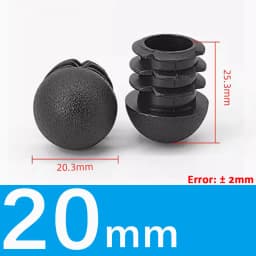 Black/White Plastic Round Pipe Plug Tube Non-Slip Chair Leg Foot Dust Cover Domed End Caps Floor Protector Pad Dia 13mm-40mm