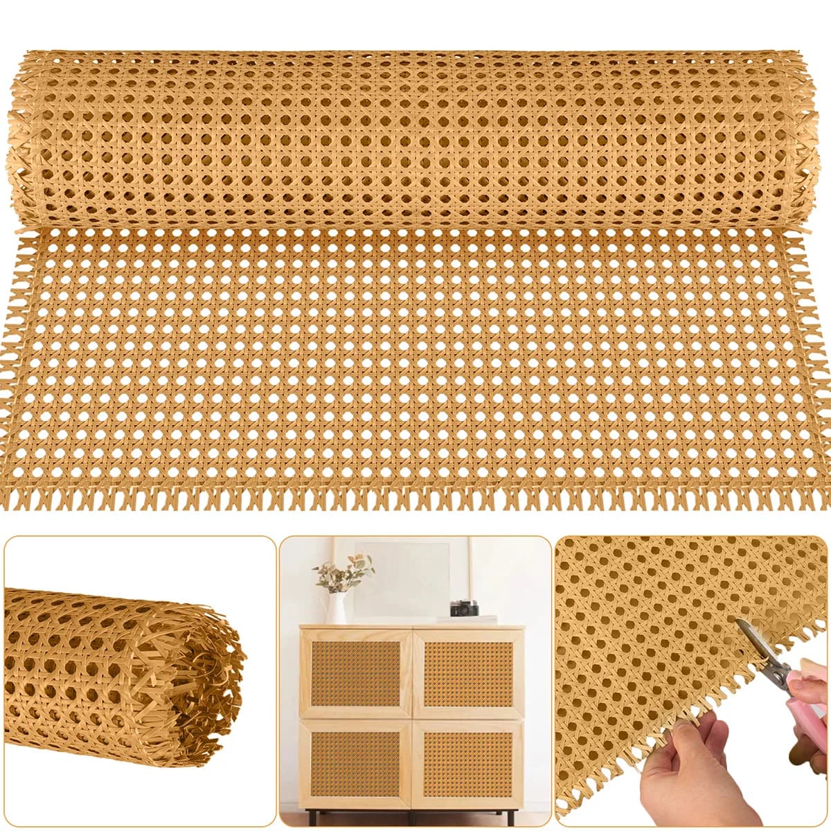 40-55cm Width Plastic Webbing Indonesian Rattan Roll Wall Decoration Furniture Repair Chair Table Durable