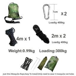 Outdoor Camping Anti-Mosquito Hammock Hanging-Bed Parachute Fabric Mosquito-Net Sleeping-Swing Hunting Lightweight Portable Camp