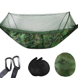 Outdoor Camping Anti-Mosquito Hammock Hanging-Bed Parachute Fabric Mosquito-Net Sleeping-Swing Hunting Lightweight Portable Camp