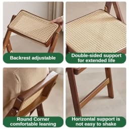 Nordic Dining Chairs Solid Wood Chairs with Backrest Living Room Foldable Chair Relaxing 1-person Chair Balcony Home Furniture