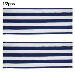 Beach Lounger Replacement Cloth Polyester Cloth Fabric 120x44Cm Blue And White Stripes Folding Chair Cover Parts