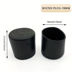 19mm round tube sleeve Plastic Tube Plug Rubber End Caps For Round Tubing Furniture Adjustable Threaded Footin