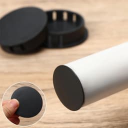 8pcs/pack Black Round Plastic Hole Plug Head Hole Decorative Cap Ceramic Tile Hole Bulkhead Buckle Type Pipe Plug Cover