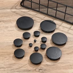 8pcs/pack Black Round Plastic Hole Plug Head Hole Decorative Cap Ceramic Tile Hole Bulkhead Buckle Type Pipe Plug Cover
