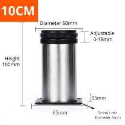 KAK Stainless Steel Furniture Leg Adjustable Table Feet Replacement Cabinet Sofa Metal Foot with Screws Furniture Hardware