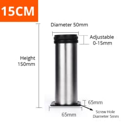KAK Stainless Steel Furniture Leg Adjustable Table Feet Replacement Cabinet Sofa Metal Foot with Screws Furniture Hardware