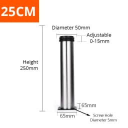 KAK Stainless Steel Furniture Leg Adjustable Table Feet Replacement Cabinet Sofa Metal Foot with Screws Furniture Hardware