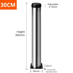 KAK Stainless Steel Furniture Leg Adjustable Table Feet Replacement Cabinet Sofa Metal Foot with Screws Furniture Hardware