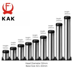KAK Stainless Steel Furniture Leg Adjustable Table Feet Replacement Cabinet Sofa Metal Foot with Screws Furniture Hardware