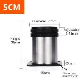 KAK Stainless Steel Furniture Leg Adjustable Table Feet Replacement Cabinet Sofa Metal Foot with Screws Furniture Hardware