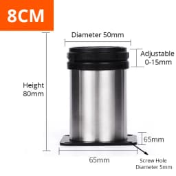 KAK Stainless Steel Furniture Leg Adjustable Table Feet Replacement Cabinet Sofa Metal Foot with Screws Furniture Hardware