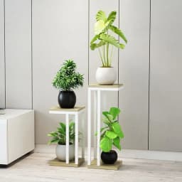 Simple Modern Plant Stand Iron Floor Stand for Flowers Double Layer Structure Flower Holder Thickened Steel Pipe Rack for Plant