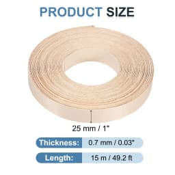 Birch Edge Banding 7.62m/15m Wood Veneer Tape Pre-glued Flexible Wood Tape Banding for Furniture Cabinet Shelves Tables Repair