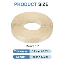 Birch Edge Banding 7.62m/15m Wood Veneer Tape Pre-glued Flexible Wood Tape Banding for Furniture Cabinet Shelves Tables Repair