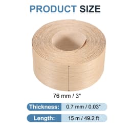 Birch Edge Banding 7.62m/15m Wood Veneer Tape Pre-glued Flexible Wood Tape Banding for Furniture Cabinet Shelves Tables Repair