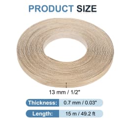 Birch Edge Banding 7.62m/15m Wood Veneer Tape Pre-glued Flexible Wood Tape Banding for Furniture Cabinet Shelves Tables Repair