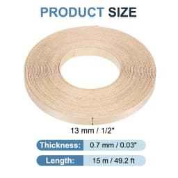 Birch Edge Banding 7.62m/15m Wood Veneer Tape Pre-glued Flexible Wood Tape Banding for Furniture Cabinet Shelves Tables Repair