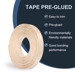 Birch Edge Banding 7.62m/15m Wood Veneer Tape Pre-glued Flexible Wood Tape Banding for Furniture Cabinet Shelves Tables Repair